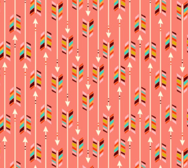 Changing Pad Cover Rainbow Arrows on Coral Coral Changing Etsy