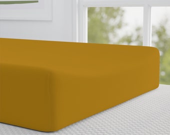 Solid Mustard Changing Pad Cover