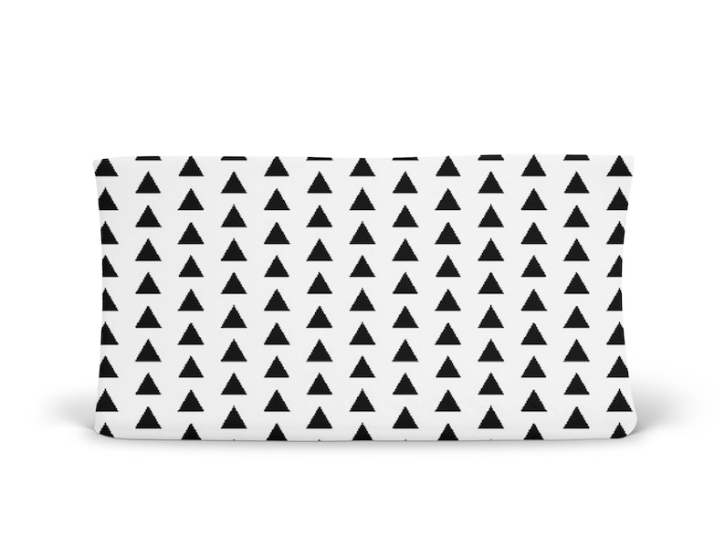 Changing Pad Cover Black Triangle ModFox Exclusive Black Changing Pad Triangle Changing Pad Monochrome Changing Pad Minky Changing Pad image 1