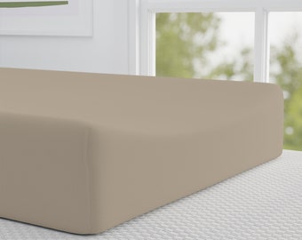 Solid Tan Changing Pad Cover