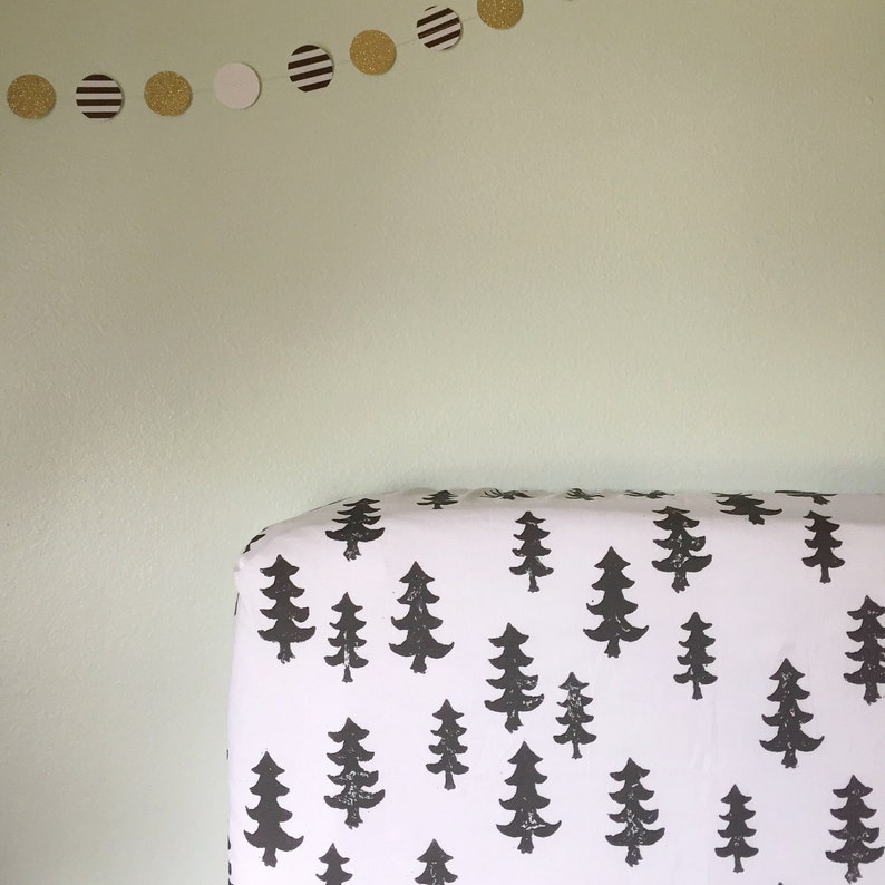Fitted Crib Sheet Black Trees Woodland Crib Sheet Forest Etsy