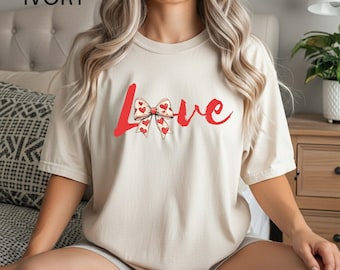 Coquette Valentijnsdag hart liefde strikshirt, retro valentijnscadeaus