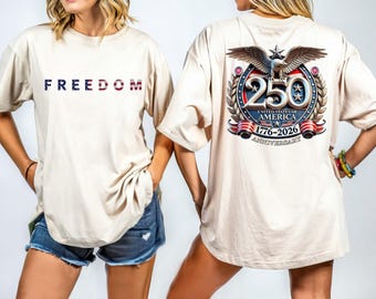 アメリカ建国250周年記念シャツ、パトリオット・イーグル自由の女神Tシャツ、独立記念日、アメリカ合衆国建国250周年おめでとうTシャツ