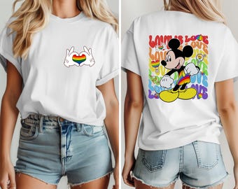 Regenboog Mickey Mouse-shirt, Disney Pride LGBTQ-T-shirt, T-shirt Gay Lesbian Pride Month, Disney Vacation T-shirt, mensenrechtengelijkheid