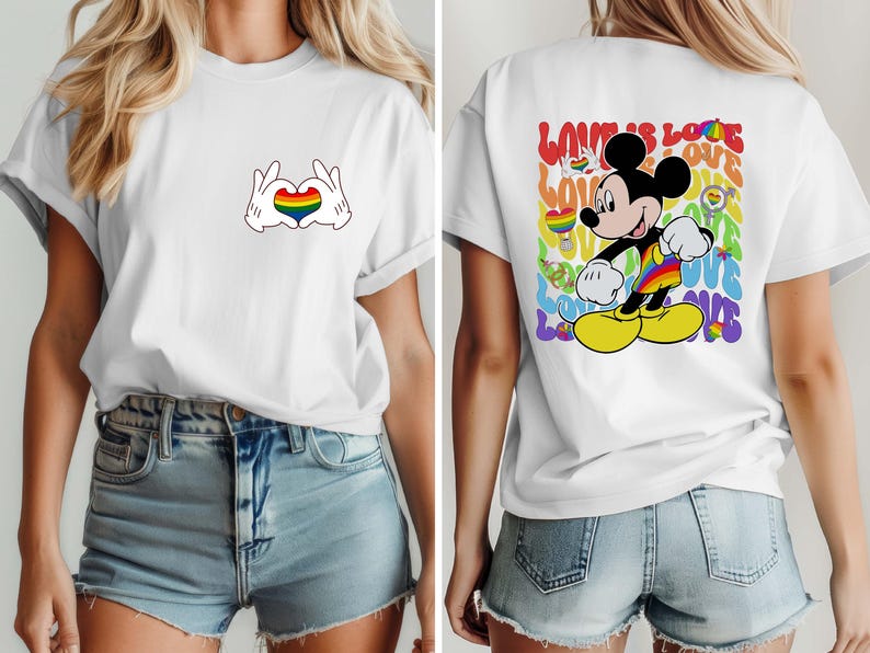 Rainbow Mickey Mouse Shirt, Disney Pride LGBTQ Tee, Gay Lesbian Pride Month T-shirt, Disney Vacation T-shirt, Human Rights Equality