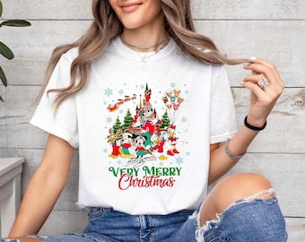 Maglietta natalizia Disney Santa Mickey And Friends, coordinata per la famiglia