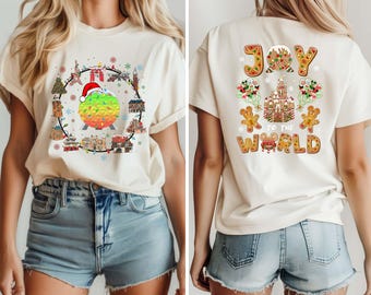 Retro Disney Christmas Shirt, Joy To The World, Epcot Family Tee