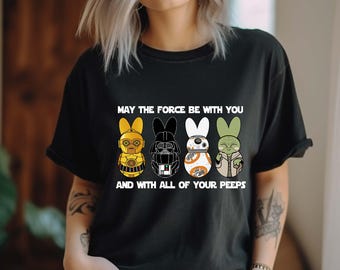 Star Wars-paasshirt, May The Force Be With You Bunny T-shirts, paascadeau voor kinderen