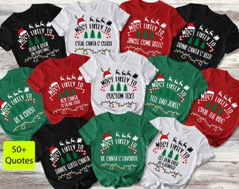 クリスマスファミリーお揃いシャツ、面白いクリスマスの名言Tシャツ