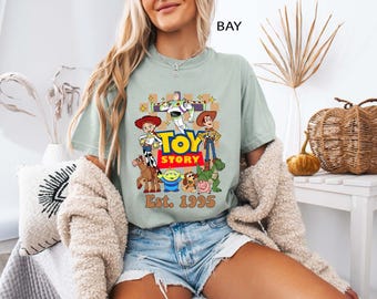 Koszula w kratkę w stylu retro Disney Toy Story, koszulki z napisem „Masz przyjaciela”