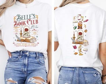 Disney Belle Book Club Shirt, Bookish Tee, Vintage Style Reading Shirts For Women, Tale As Old As Time