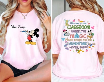 Personalized Teacher Shirt, Mickey Mouse T-Shirt, Disney School Shirts, Custom Name Disney Gift