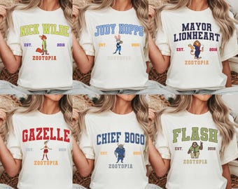 Zootopia Shirt, Birthday Gift for Zootopia Fan, Disneyland & Disney World Tee, Nick Wilde, Judy Hopps, Gazelle, Flash