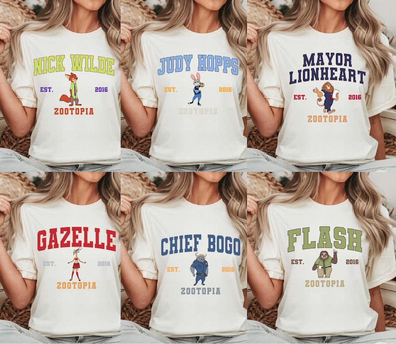 Zootopia Shirt, Birthday Gift for Zootopia Fan, Disneyland & Disney World Tee, Nick Wilde, Judy Hopps, Gazelle, Flash