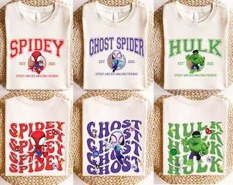 Spidey And His Amazing Friends Shirts, Avengers Superhero Family Matching Shirt