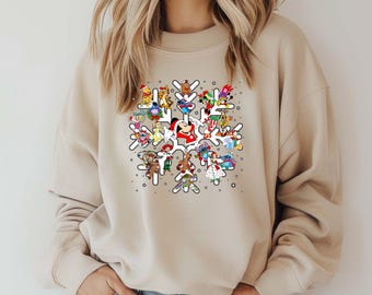 Disney Weihnachten Schneeflocke Sweatshirt, Micky und Freunde Urlaub Hoodie