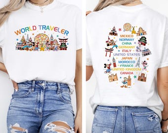 Camiseta de Mickey y sus amigos del Epcot Center: Viaje alrededor del mundo, Disney Epcot Tour, vacaciones familiares 2026
