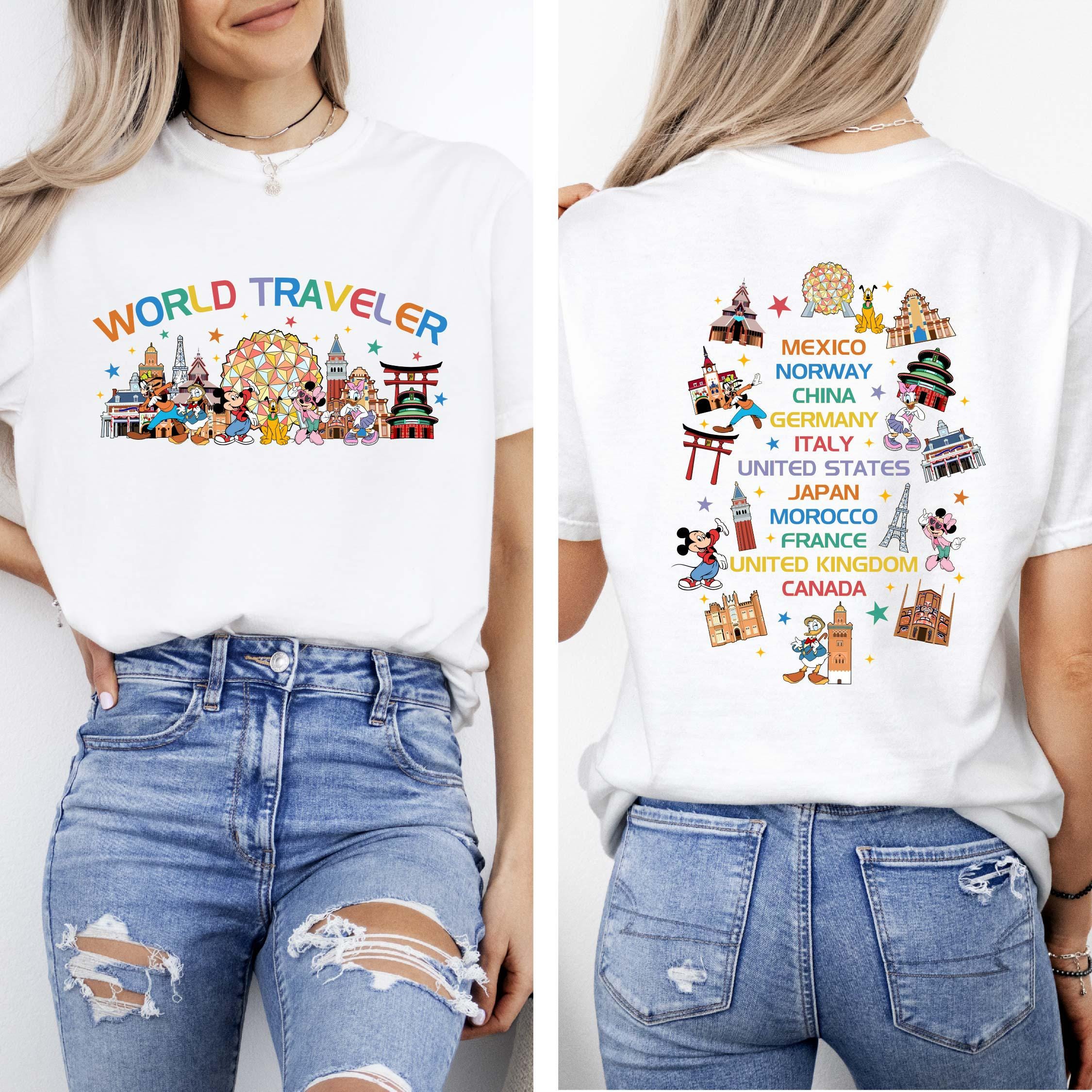 Discover Epcot Center Mickey & Friends Double Sided T-Shirt, Disney Epcot Tour Family Vacation 2026