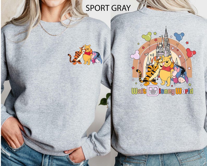 Walt Disney World Winnie The Pooh and Friends Sweatshirt, Disney Castle Pooh & Friends Magic Kingdom Hoodie