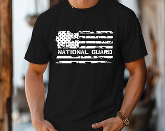T-shirt nationale garde vlag, cadeau militaire ondersteuning