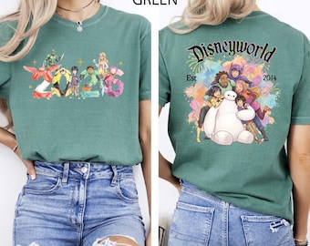 Disney T-shirt Baymax and Friends, T-shirt Big Hero 6 Characters, T-shirt Hiro Hamada en Baymax, T-shirt Disney World Family 2026 Trip Matching
