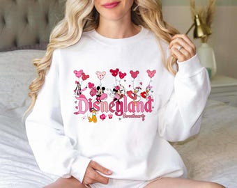 Disneyland Hearts Sweatshirt, Mickey And Friends Valentine Hoodie, Disney Valentines Gift, Disney Lover