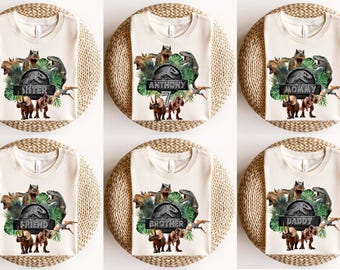 Aangepaste Jurassic Park verjaardag familieshirts, dinosaurus T-Rex Party Tee, Disneyland Jurassic World Trip