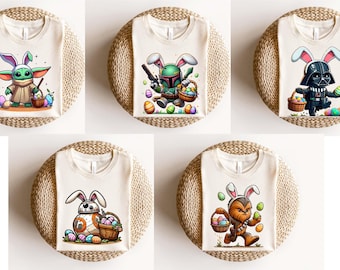 Paasshirt Star Wars-personage, Darth Vader Paas-T-shirt baby Yoda Easter Eggs