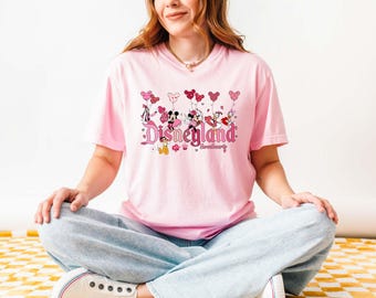 Disneyland Hearts Shirt,  Mickey And Friends Valentine T-shirt, Valentines Day Gift