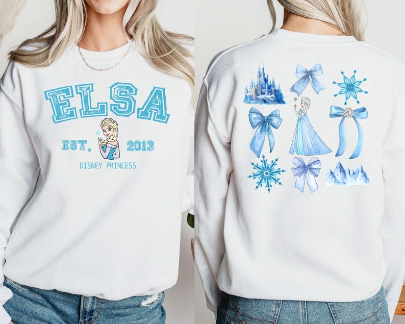 Disney Elsa Sweatshirt, Frozen Movie Hoodie, Disney Princess Long Sleeve, Elsa Birthday Gift