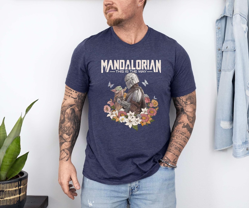 Retro Mandalorian Boba Fett And Baby Yoda Shirt, This Is The Way Tees, Grogu T-shirt, Vintage Star Wars Tee, Star Wars Fan