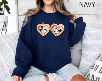Coquette Bow Disney Locket Heart Valentine Sweatshirt, Mickey Minnie Disney Couple Hoodie
