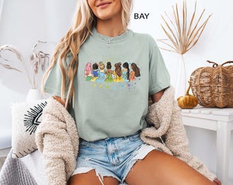 Retro Disney Princess Shirt, Watercolor Princess T-shirt, Disneyworld Girls Trip Tee