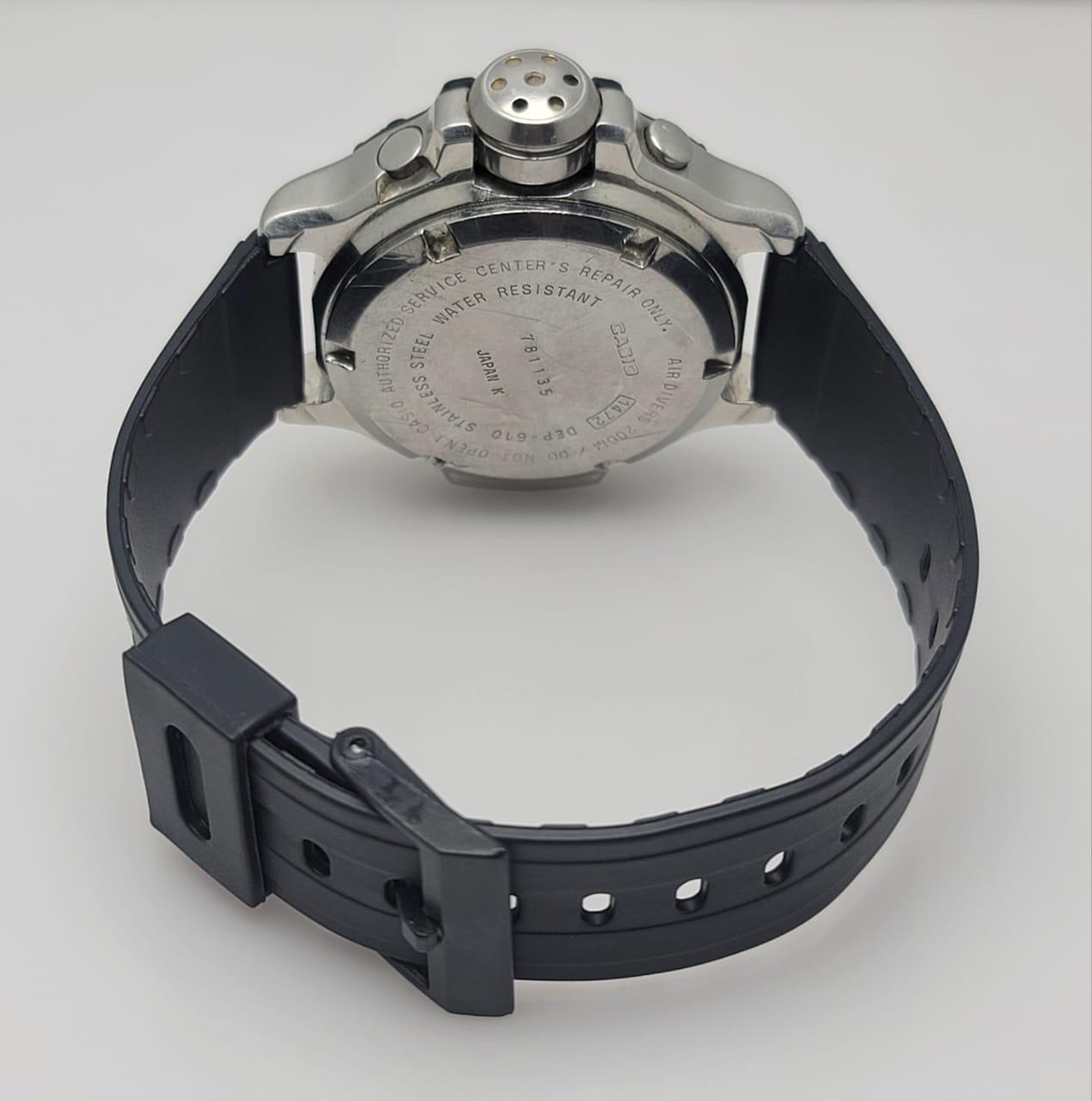 Casio Air Diver Dep-610 Mod 1472 Twin Sensor Vintage Men's Watch