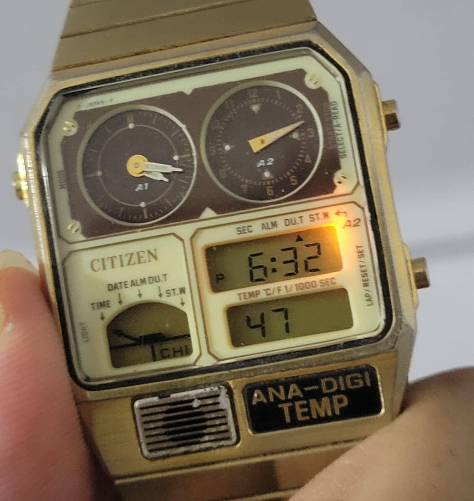 Citizen Ana-digi Temp 8982-085027 Quartz Vintage Men's Watch - Etsy