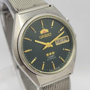 ORIENT Crystal 3 Star Automatic 0S469C310B Dag/Datum Vintage Herrklocka