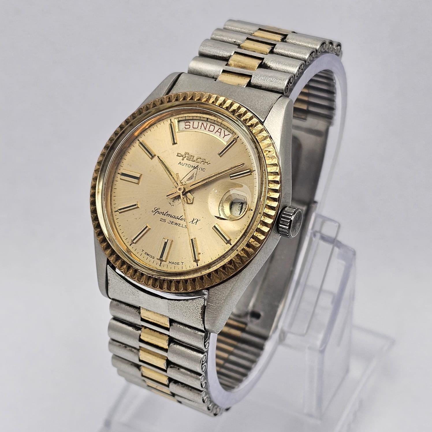 Felca Sportmaster XX 8121-1 Automatic Day/date Vintage Men's Watch