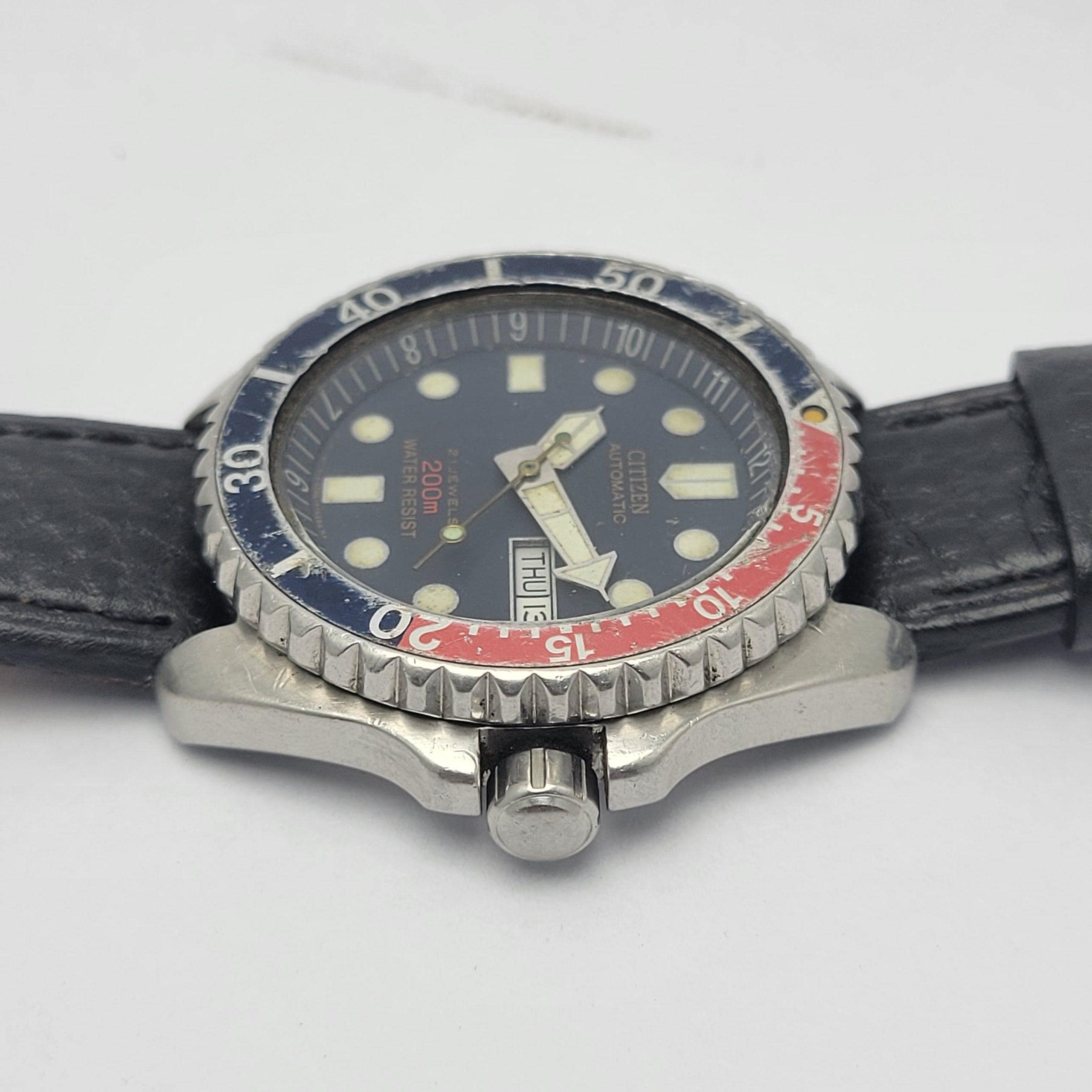Citizen 4-824199 Pepsi Bezel 8200A Automatic Divers Men's Watch - Etsy