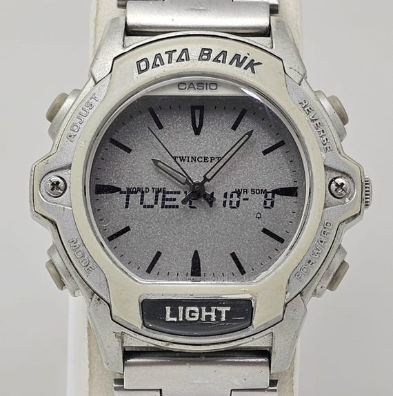 Casio Data Bank Twincept Quartz ABX-23 World Time Ana-digi Vintage