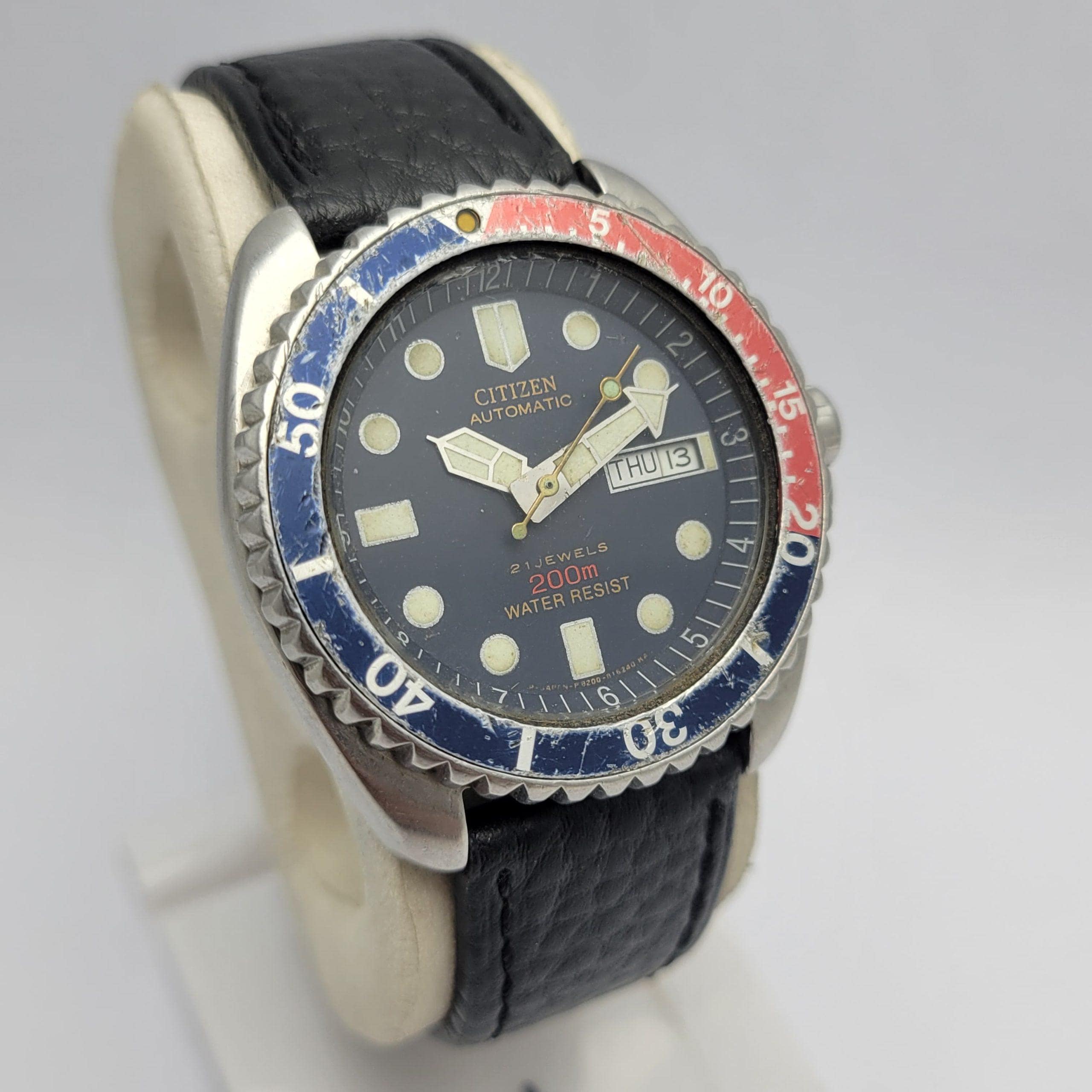 Citizen 4-824199 Pepsi Bezel 8200A Automatic Divers Men's Watch - Etsy