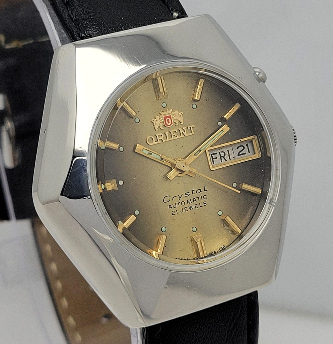 Orient Crystal G 469652-6B Day/date Automatic Vintage Men's Watch