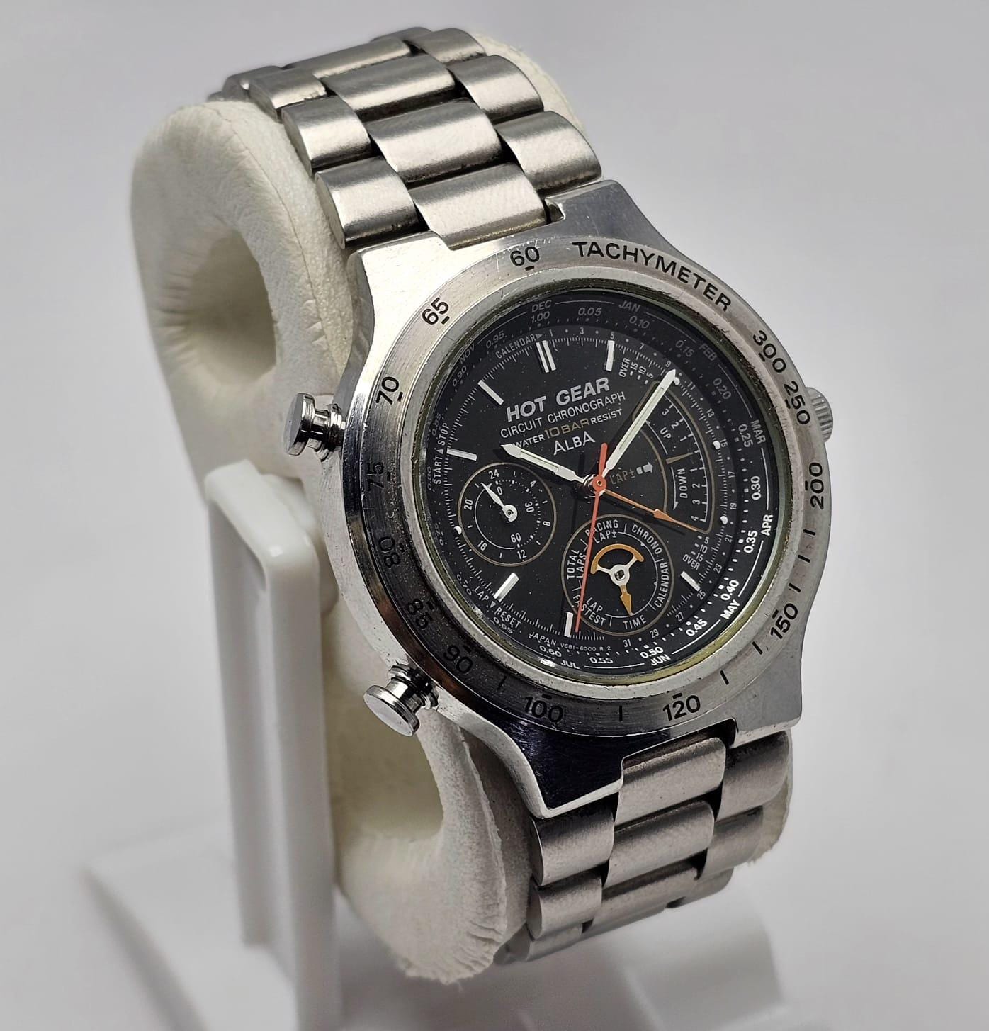 SEIKO ALBA HOT GEAR CHRONOGRAPH 腕時計 Seiko Alba Hot Gear V681-6000 Circuit Chronograph Quartz Vintage
