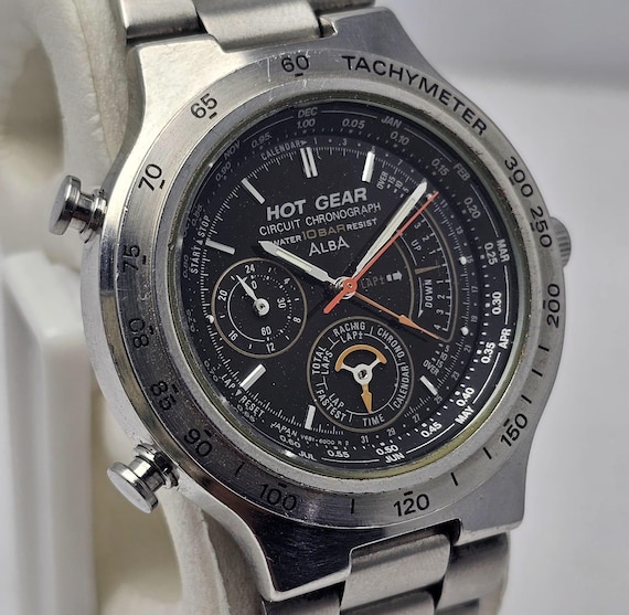 Seiko Alba Hot Gear V681-6000 Circuit Chronograph Quartz Vintage