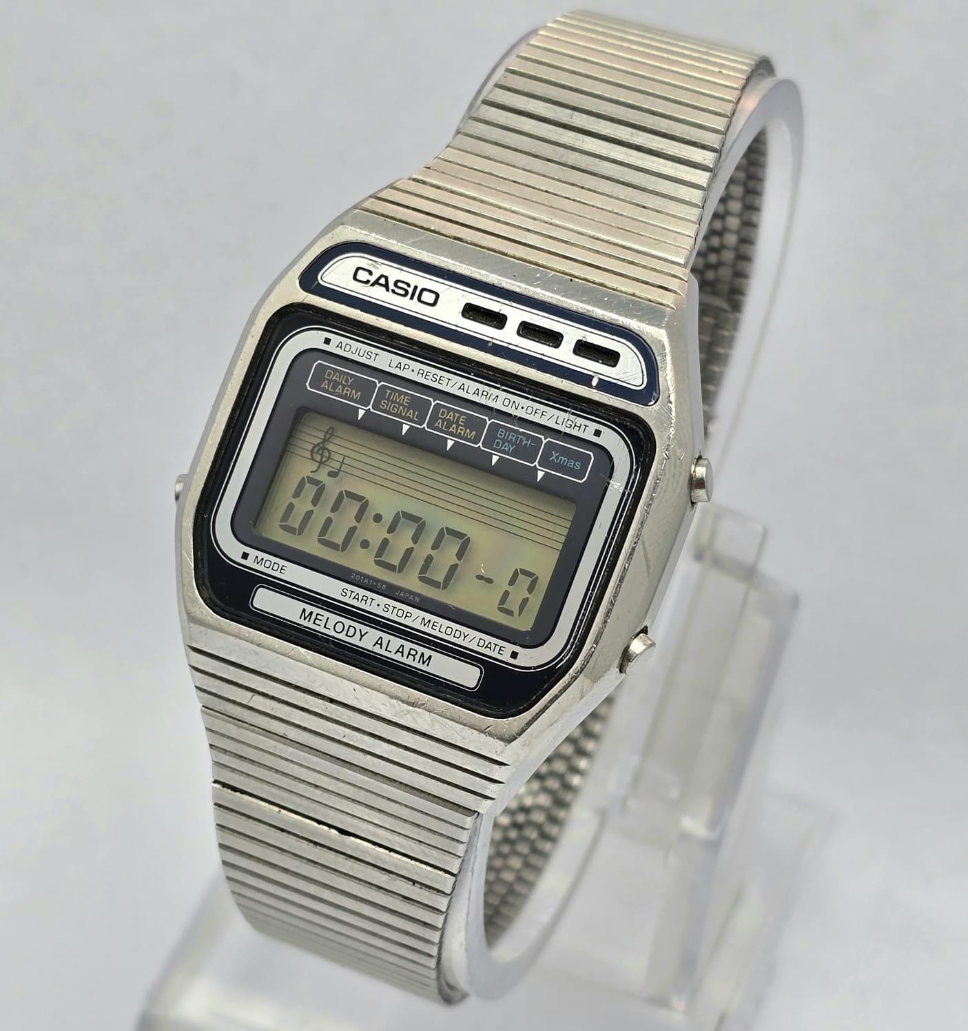 Casio Melody Alarm 82-H105 Stainless Steel Case Vintage Men's