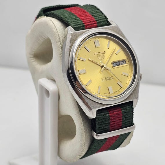 Seiko 5 Automatic 7009-876A Day/date Golden Dial Vintage Men's