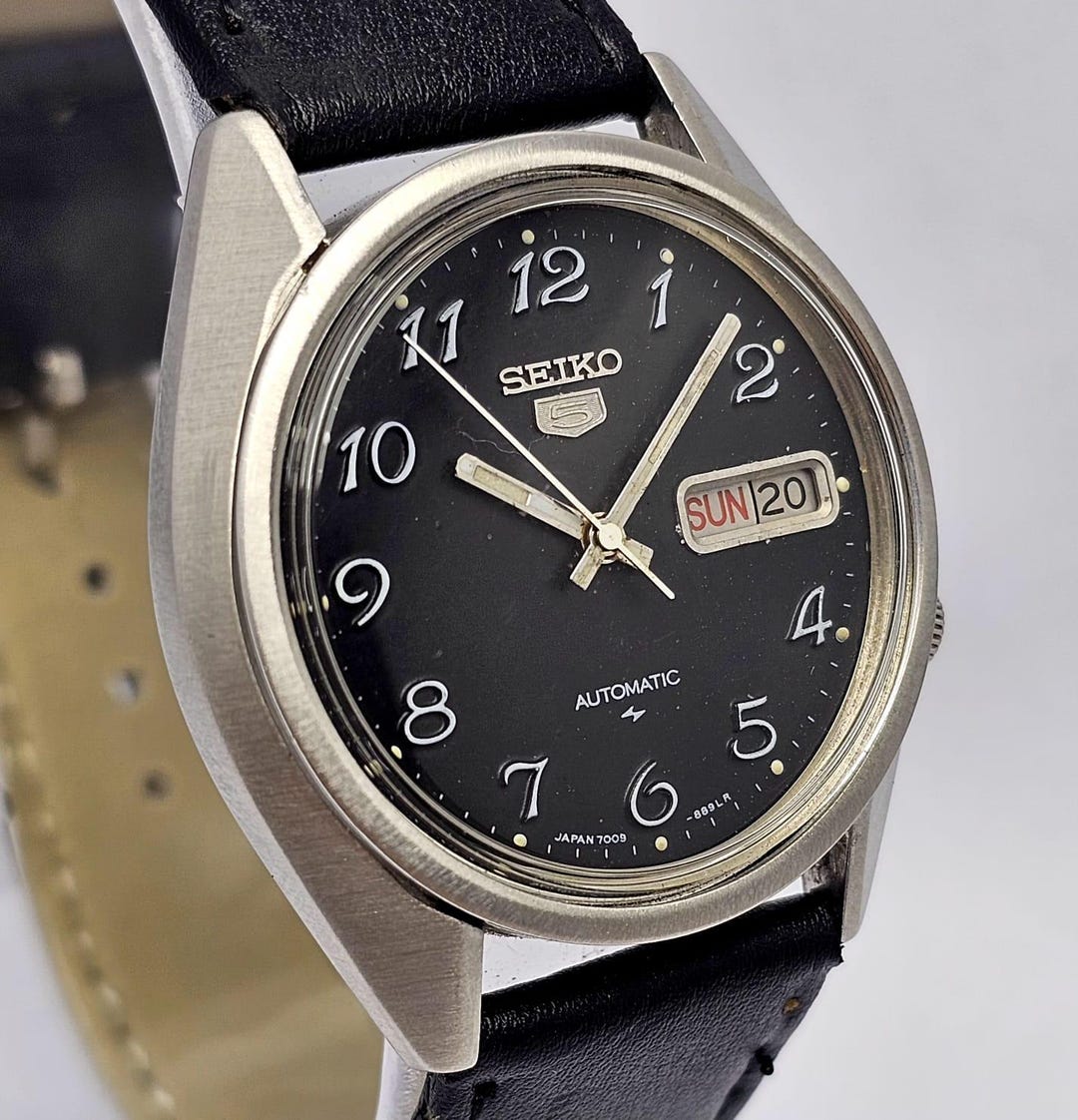 Numeric Watch Seiko 5 7009-8270-P Numeric Military and Black Breguet Dial Vintage Men ...