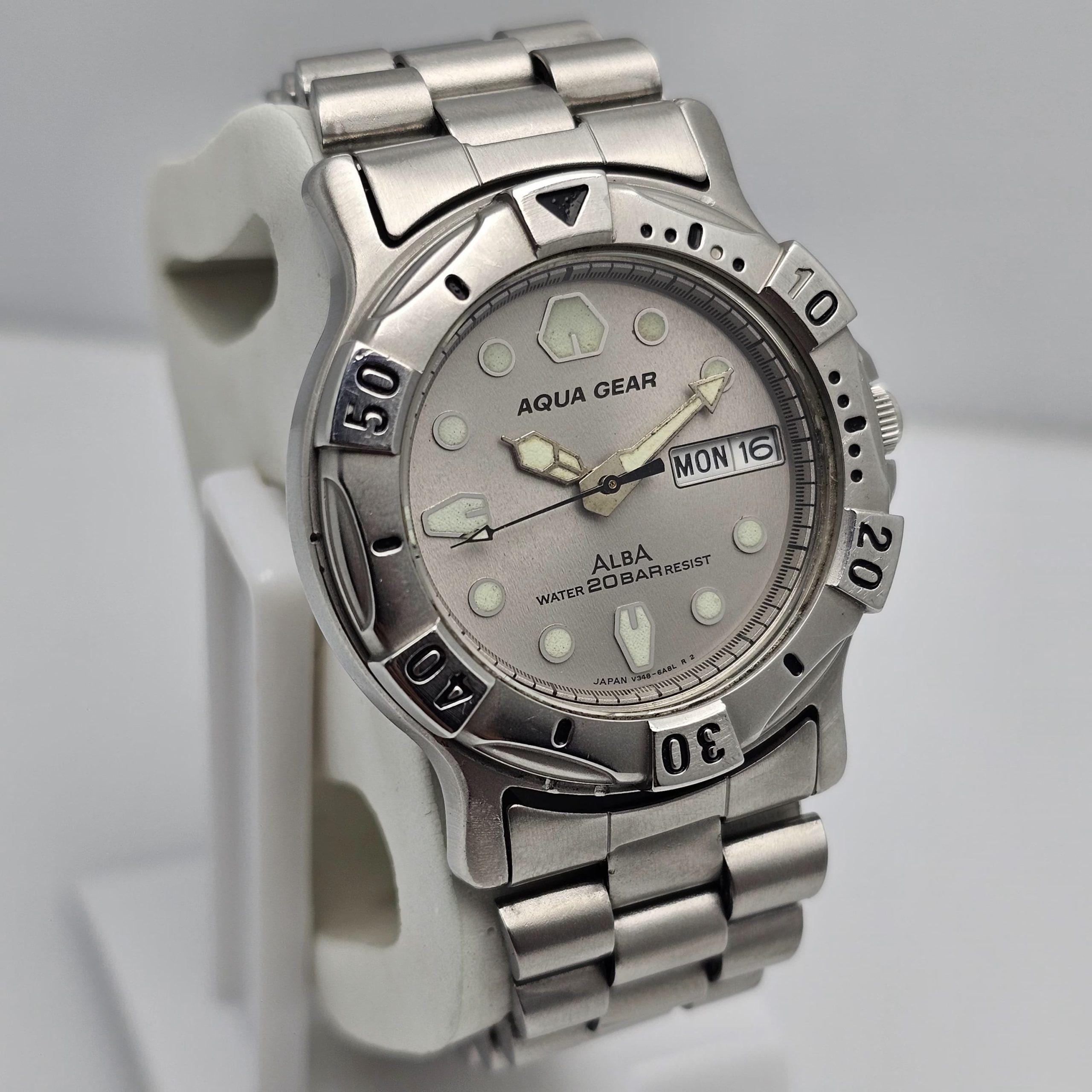 Seiko Alba Aqua Gear Diver V348-6A50 Vintage Men's Watch - Etsy