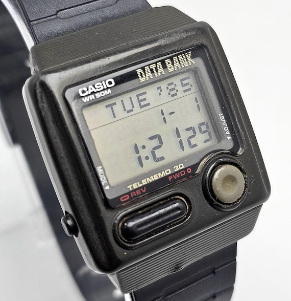 Casio Data Bank DB-33W Telememo 30 Alarm Chronograph 871 Vintage