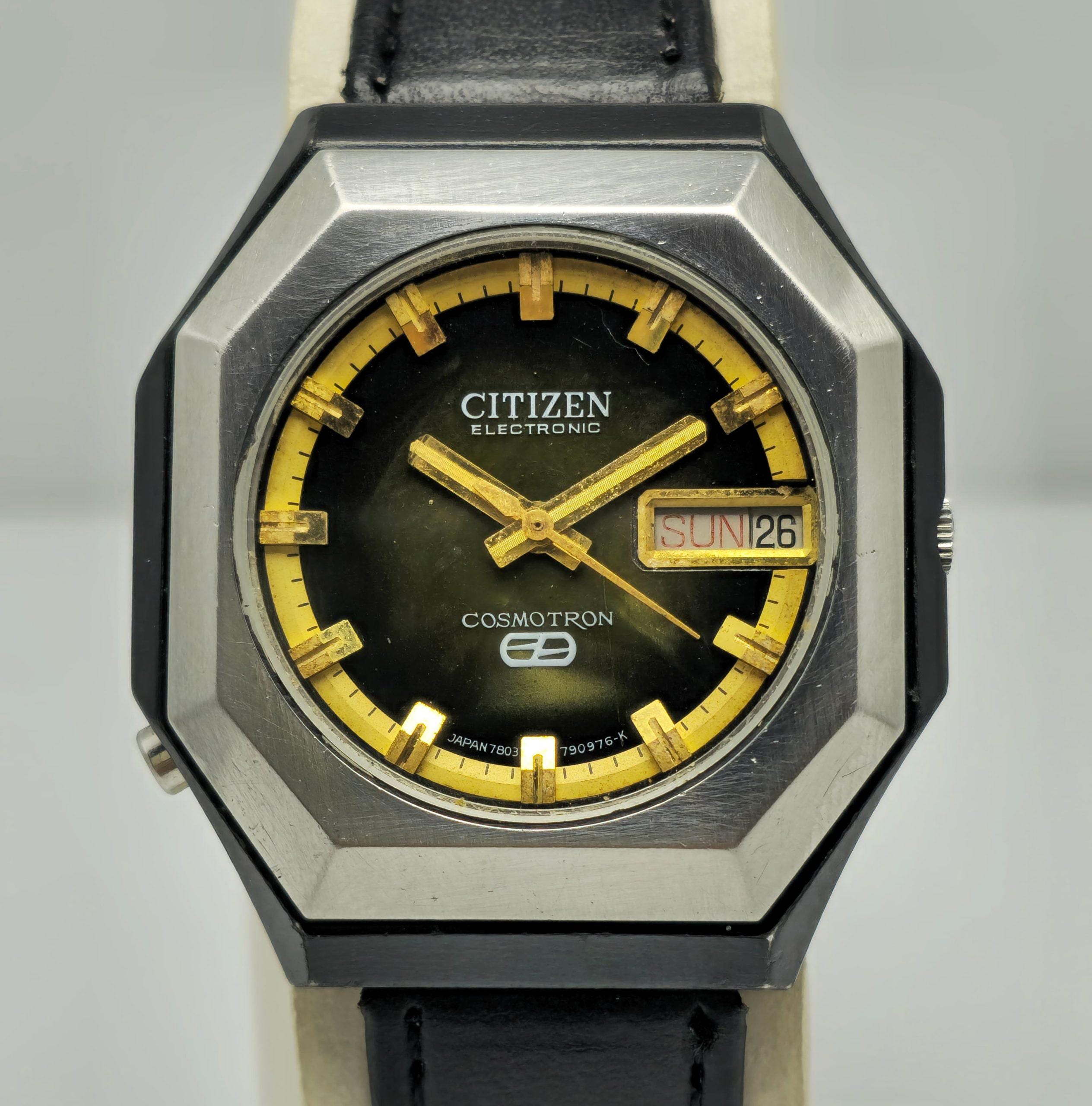 ハヤト CITIZEN COSMOTRON 腕時計 Citizen Cosmotron 60-5131 Day/date Electronic 7803A Vintage Men's