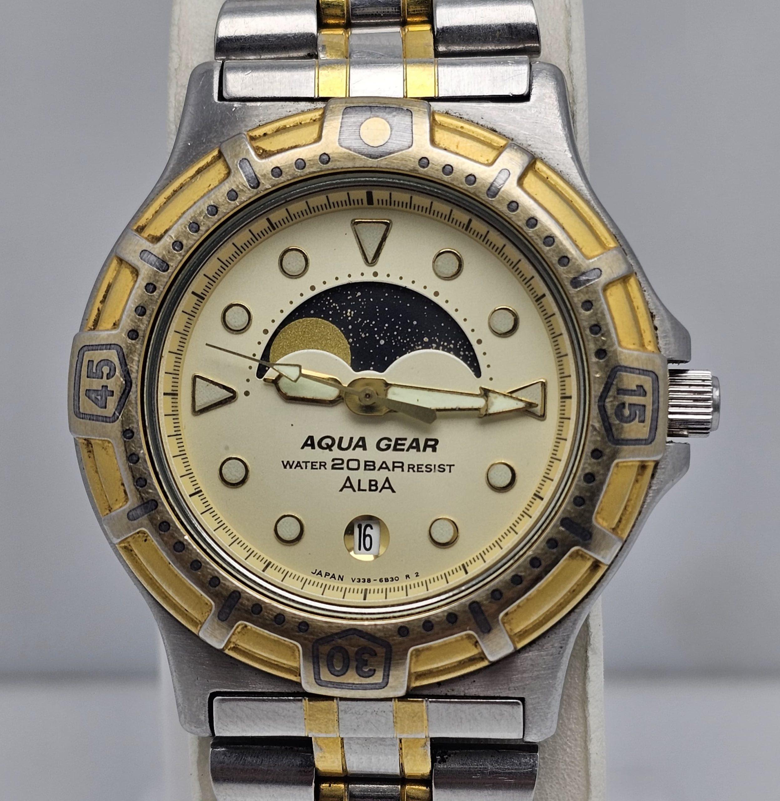 Seiko Alba Aqua Gear V338-6b20 Quartz Vintage Men's Watch - Etsy